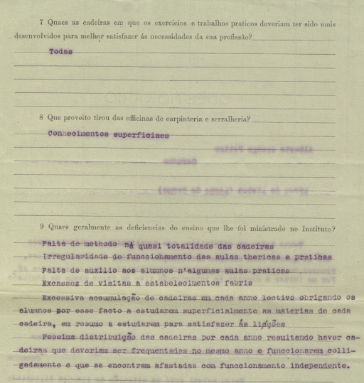 Segunda página do questionário respondido por Alberto Potier
