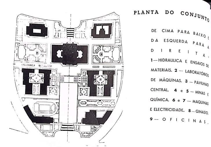 Planta do Instituto Superior Técnico publicada em 1938